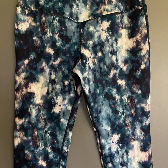 L'urv Solar System 7/8 Legging Size Small Blue White Abstract High Waist Workout - Picture 14 of 16